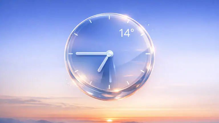 Transparante klok en weer: Jouw Stijlvolle Weerassistent icon